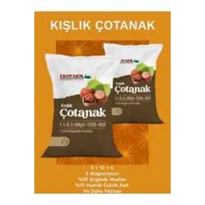 EKOFARM Çotanak NPK 5-15-5 Kışlık Verim Gübresi 25KG% - 15 Organik Madde, %15 Humik Asit 25 kg